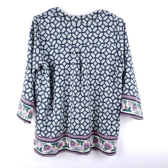 Whisper Boho V Neck 3/4 Sleeve Top Size Small - Picture 2 of 5